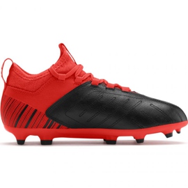 Scarpe da calcio Puma One 5.3 Fg Ag JR105657 01 rosse e nere multicolore arance e rossi