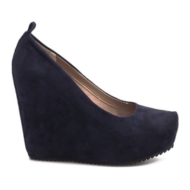 Décolleté con zeppa blu navy Alice