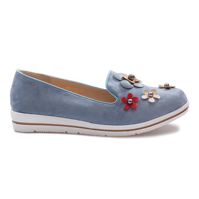 Zeppe slip-on blu Multi Flower