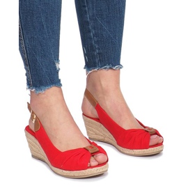 Sandali rossi con zeppa espadrillas Zoe rosso