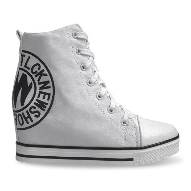 Sneakers bianche sulla zeppa DD7010-2 bianca