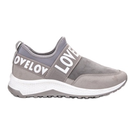 SHELOVET Scarpe in pelle scamosciata senza lacci grigio