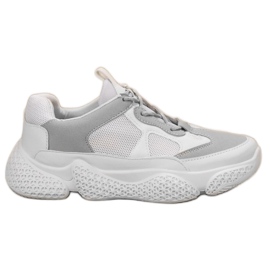 SHELOVET Scarpe da ginnastica bianche alla moda bianca grigio