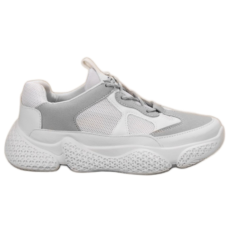 SHELOVET Scarpe da ginnastica bianche alla moda bianca grigio