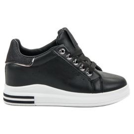 SHELOVET Scarpe da ginnastica con zeppa nero