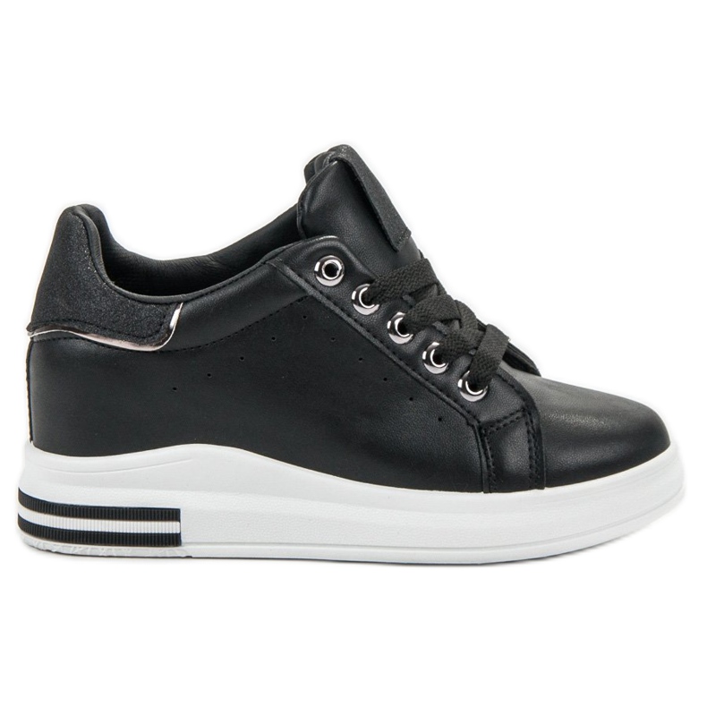 SHELOVET Scarpe da ginnastica con zeppa nero