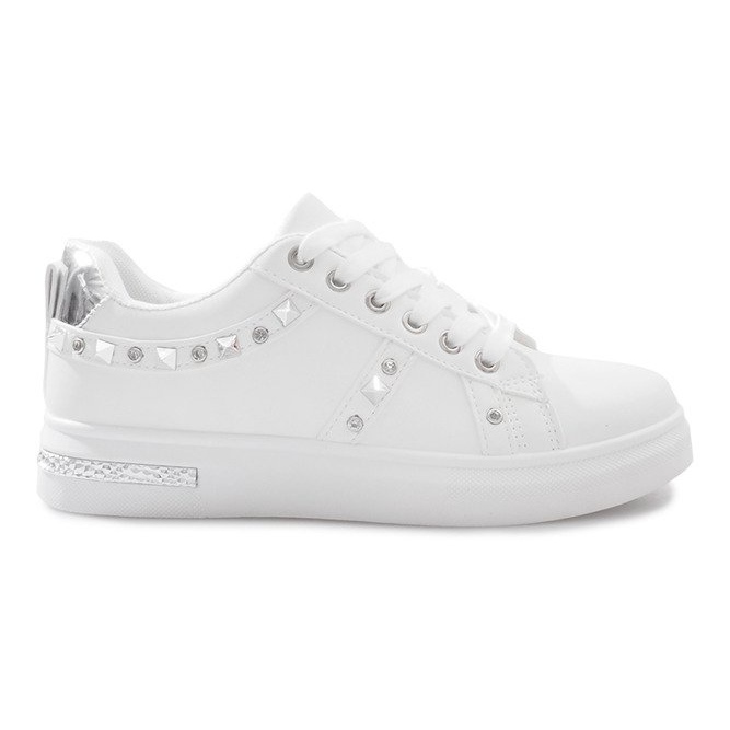 Sneakers bianche con borchie Lucette bianca