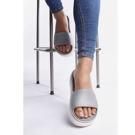 Crocs Piattaforma Crocband Slide 04M Light Grey Rose grigio