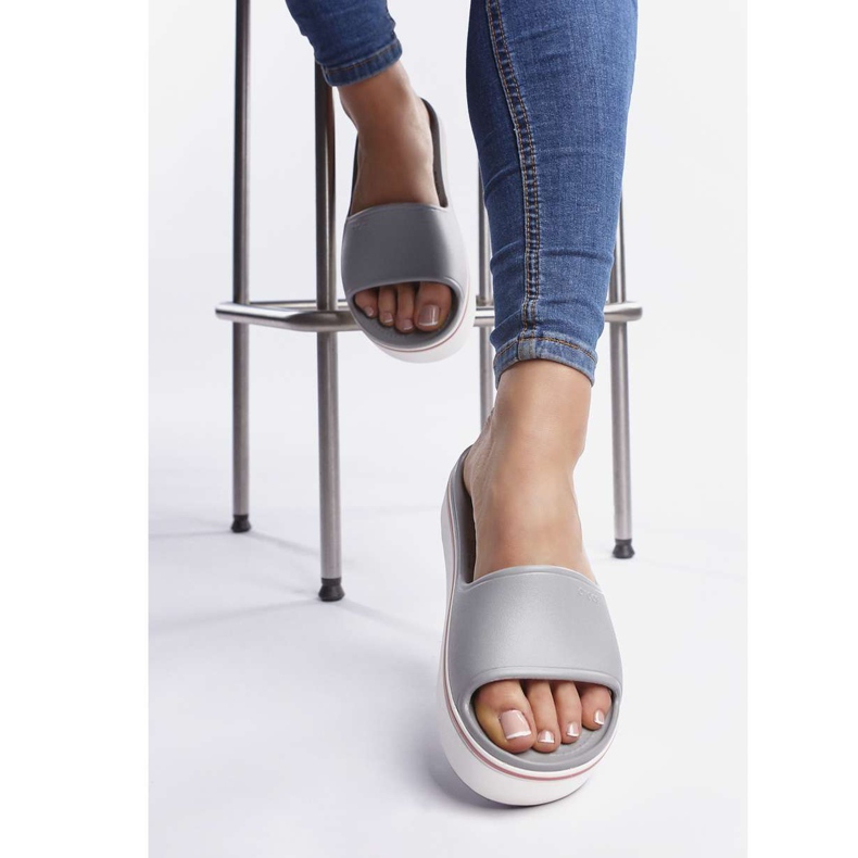 Crocs Piattaforma Crocband Slide 04M Light Grey Rose grigio