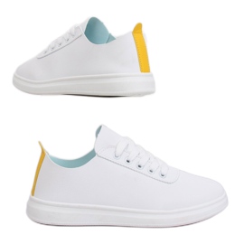 Sneakers da donna bianche e gialle CL33315 Yellow bianca