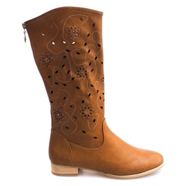 Stivali traforati TLT1301 Camel marrone
