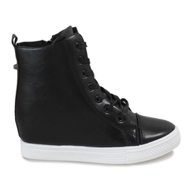 Sneakers nere classiche con zeppa DD476-1 nero