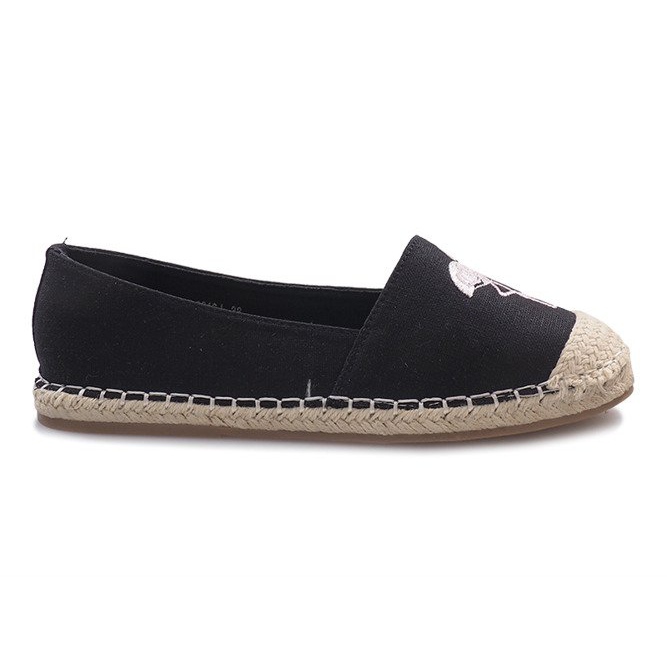 Espadrillas nere fiammeggianti nero