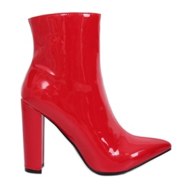Stivali con tacco alto laccati rossi NS065P Rosso