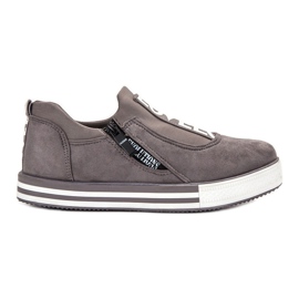 SHELOVET Adoro le scarpe sportive in pelle scamosciata grigio