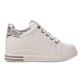 SHELOVET Scarpe da ginnastica con zeppa bianco
