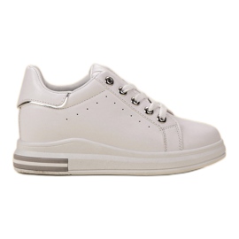 SHELOVET Scarpe da ginnastica con zeppa bianca