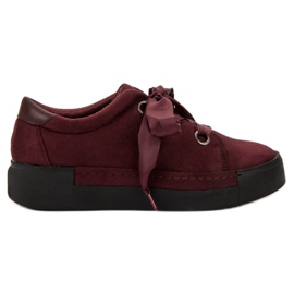 SHELOVET Scarpe con nastro legato rosso