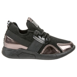 SHELOVET Scarpe da ginnastica senza lacci nero rame
