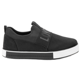 SHELOVET Scarpe Slip-On in pelle scamosciata nero