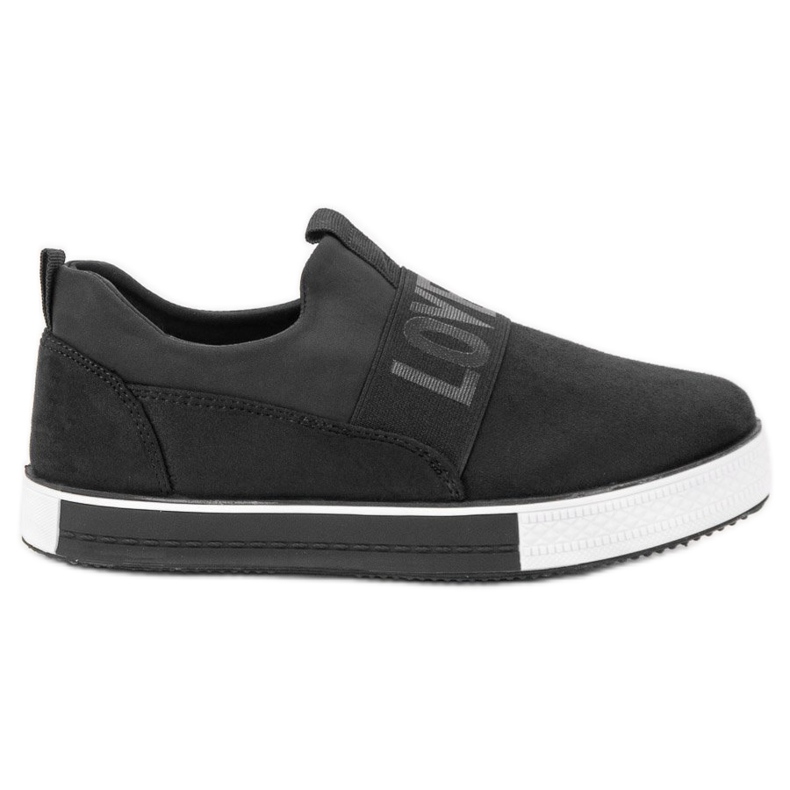 SHELOVET Scarpe Slip-On in pelle scamosciata nero