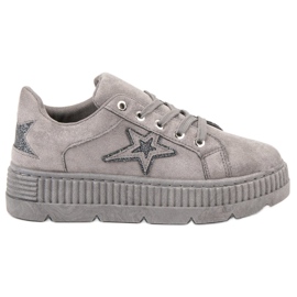 SHELOVET Creeper in pelle scamosciata grigio