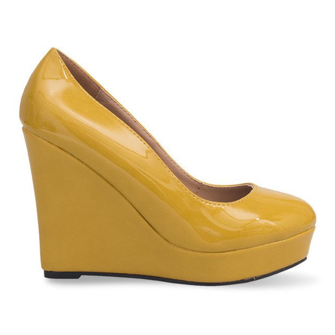 Décolleté laccate con zeppa 2011-23 Giallo