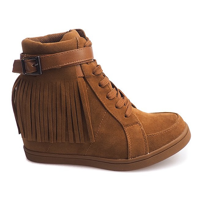 Sneakers in pelle scamosciata Boho Fringe 2030 Camel marrone