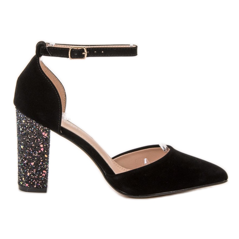 Weide Décolleté Con Tacco Glitter nero