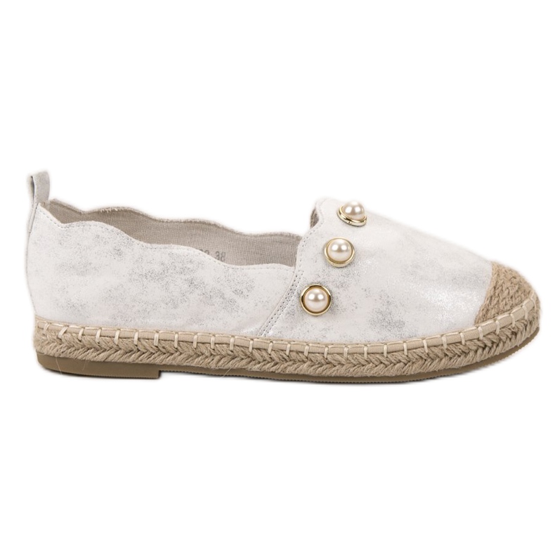 SHELOVET Espadrillas Con Perle grigio