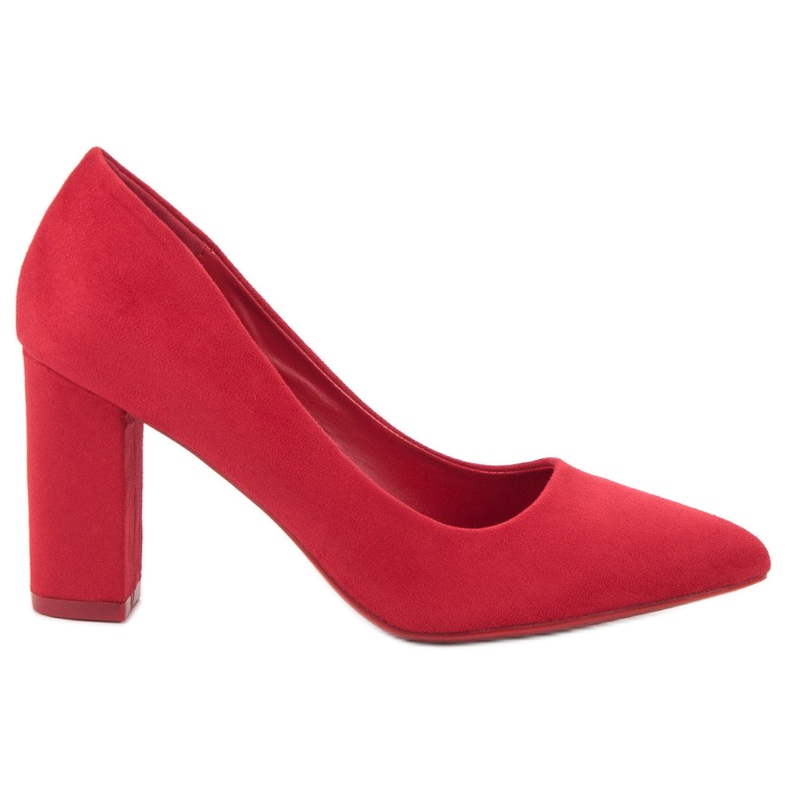 SHELOVET Décolleté in pelle scamosciata rosso