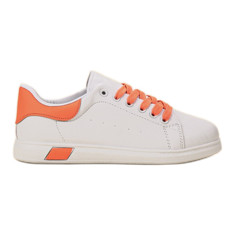 Ideal Shoes Scarpe sportive da donna bianca arancia