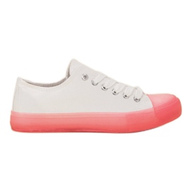 Jumex Sneakers da donna alla moda bianco rosa