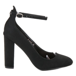 Ideal Shoes Décolleté allacciate con fibbia nero