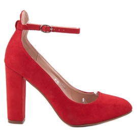 Ideal Shoes Décolleté allacciate con fibbia rosso