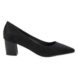 Small Swan Comode décolleté in pelle scamosciata nero