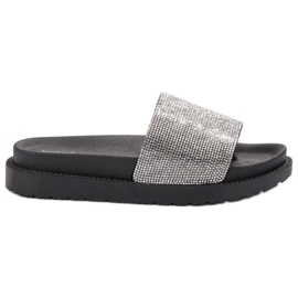 SHELOVET Pantofole Con Cristalli nero