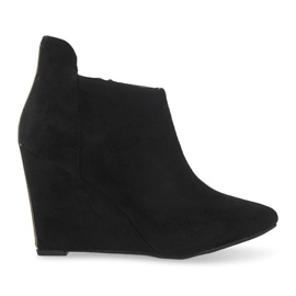 Décolleté con zeppa in pelle scamosciata TL01-1 Nero