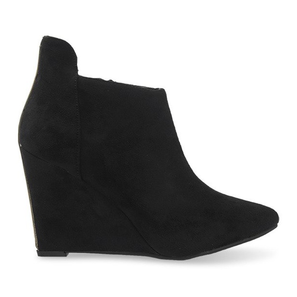Décolleté con zeppa in pelle scamosciata TL01-1 Nero