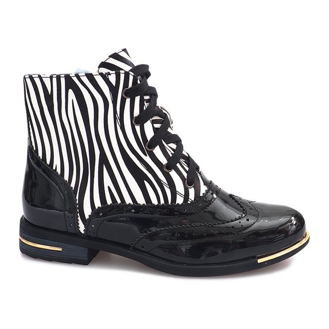 Zebra 6722-1 Stivale Nero bianca