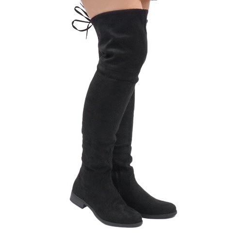 N/M Stivali imbottiti in camoscio nero 380-1