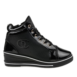 Sneakers nere alla moda sulla zeppa R15-2 nero
