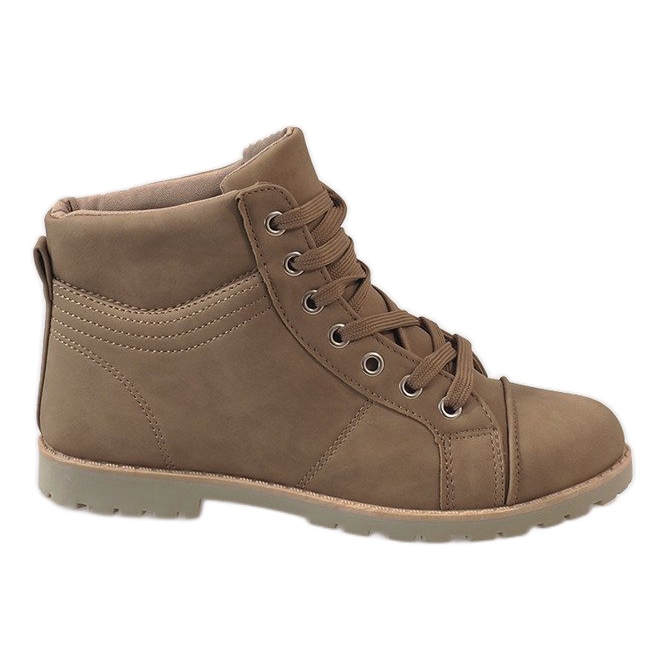 Stivali stringati color kaki BK-77 beige