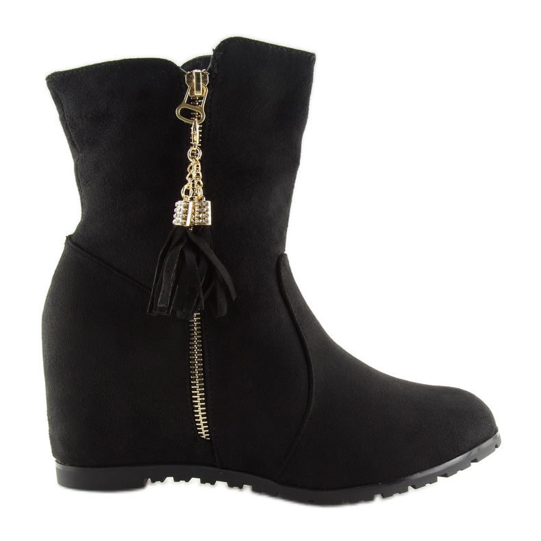 Nero Nero Stivali con zeppa AB02-36 Nero