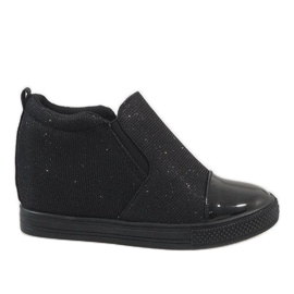 Sneakers nere sulla zeppa DD410-1 nero