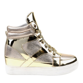 Sneakers traforate laccate dorate L641-2 d'oro