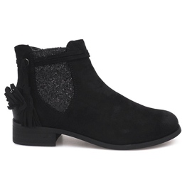 Stivaletti in pelle scamosciata Jodhpur W132 Nero