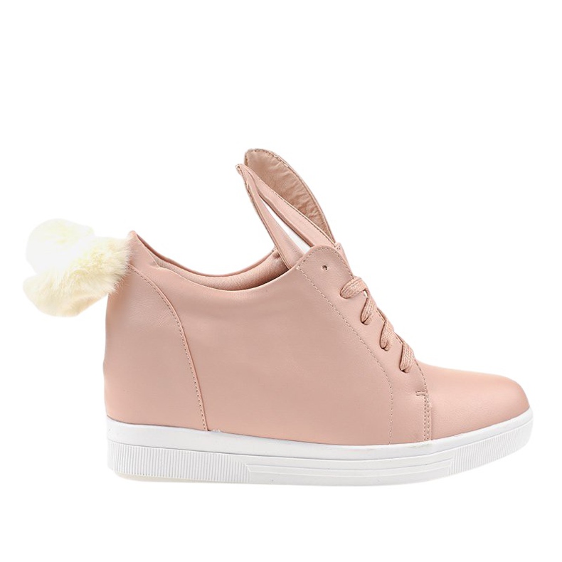 Sneakers rosa sui coniglietti con zeppa H6210-11