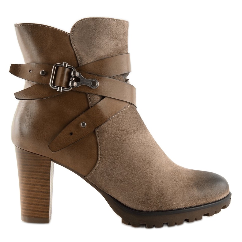 Stivali marroni con tacco alto 8287 Khaki marrone