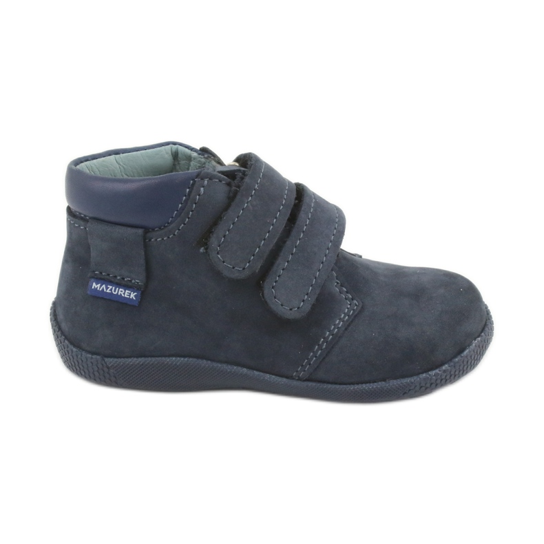 Ragazzi in pelle Mazurek ragazzi con blu navy in velcro 341